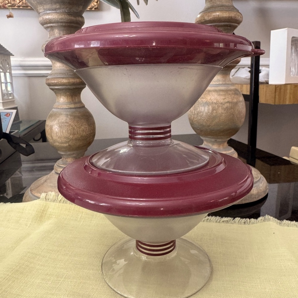 Vintage Tupperware Desert Dishes with lids.